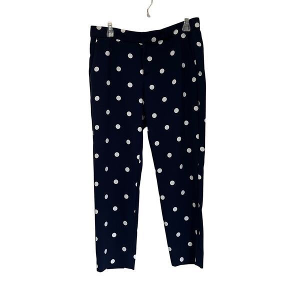 Banana Republic Avery Straight Ankle Pants Navy Polka Dot Stretch Women’s Sz 4 - Picture 2 of 9
